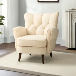 Kirkland's Home Upholstered Tufted Wingback Accent Chair- Accent Chairs