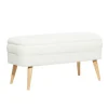 Kirkland's Home Upholstered Wood Leg Storage Bench- Benches & Ottomans