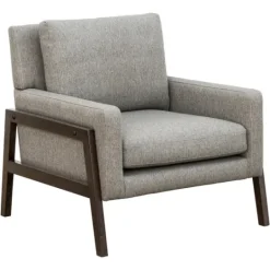 Kirkland's Home Upholstered Wood Trim Accent Chair- Accent Chairs