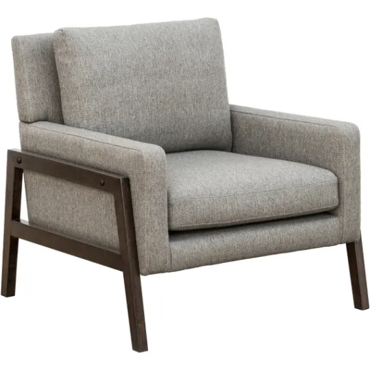 Kirkland's Home Upholstered Wood Trim Accent Chair- Accent Chairs