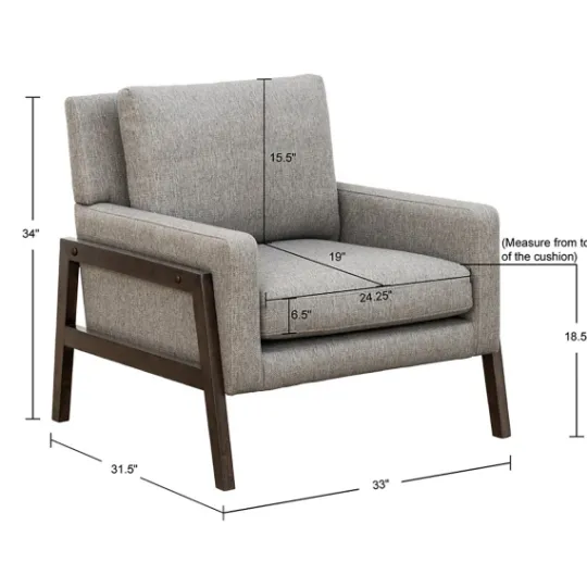 Kirkland's Home Upholstered Wood Trim Accent Chair- Accent Chairs