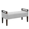 Kirkland's Home Upholstered Wood Trim Bench- Benches & Ottomans