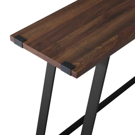 Kirkland's Home Urban Metal Wrap Dark Walnut Console Table- Console Tables