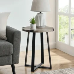 Kirkland's Home Urban Rustic Round Accent Table- Accent & End Tables