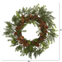 Kirkland's Home Uv-Safe Cedar Grass And Pine Cone Wreath- Wreaths