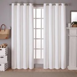 Kirkland's Home Vanilla Sateen Curtain Panel Set, 96 In.- Curtains & Drapes