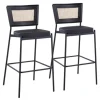 Kirkland's Home Vegan Leather And Rattan Bar Stools, Set Of 2- Bar Stools & Counter Height Stools