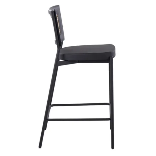 Kirkland's Home Vegan Leather And Rattan Counter Stools, Set Of 2- Bar Stools & Counter Height Stools
