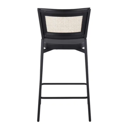 Kirkland's Home Vegan Leather And Rattan Counter Stools, Set Of 2- Bar Stools & Counter Height Stools