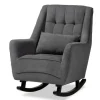 Kirkland's Home Velvet Biscuit Tufted Rocking Chair- Accent Chairs