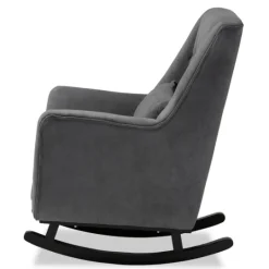 Kirkland's Home Velvet Biscuit Tufted Rocking Chair- Accent Chairs