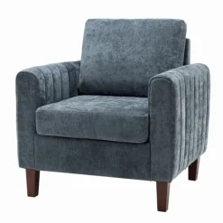 Kirkland's Home Velvet Channel Stitch Accent Chair- Accent Chairs