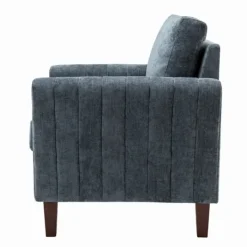 Kirkland's Home Velvet Channel Stitch Accent Chair- Accent Chairs