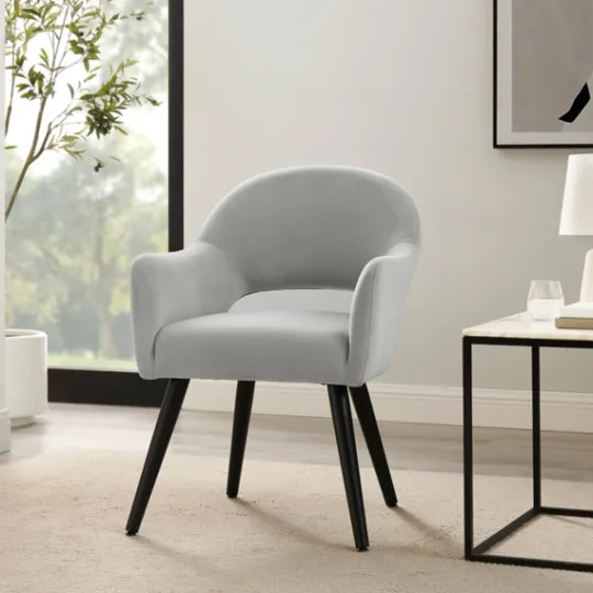 Kirkland's Home Velvet Curved Open Back Dining Chair- Dining Chairs