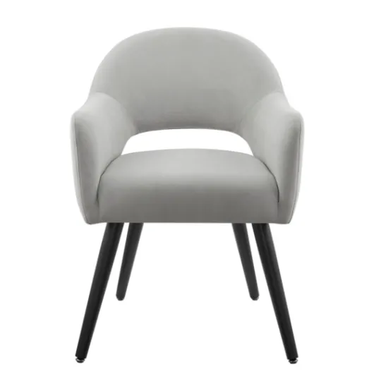 Kirkland's Home Velvet Curved Open Back Dining Chair- Dining Chairs