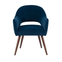 Kirkland's Home Velvet Curved Open Back Dining Chair- Dining Chairs
