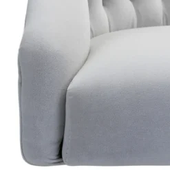 Kirkland's Home Velvet Tufted Gold Leg Swivel Office Chair- Office Furniture