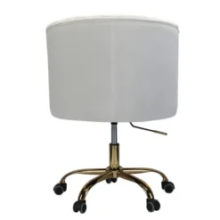 Kirkland's Home Velvet Tufted Golden Leg Swivel Office Chair- Office Furniture