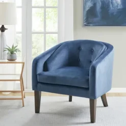 Kirkland's Home Velvet Tufted Midcentury Modern Accent Chair- Accent Chairs