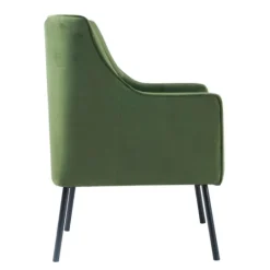 Kirkland's Home Velvet Upholstered Black Legs Accent Chair- Accent Chairs