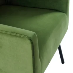 Kirkland's Home Velvet Upholstered Black Legs Accent Chair- Accent Chairs
