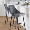 Kirkland's Home Velvet Upholstered Counter Stools, Set Of 2- Bar Stools & Counter Height Stools