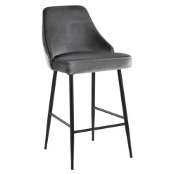 Kirkland's Home Velvet Upholstered Counter Stools, Set Of 2- Bar Stools & Counter Height Stools