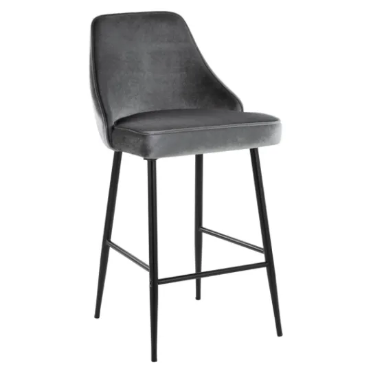 Kirkland's Home Velvet Upholstered Counter Stools, Set Of 2- Bar Stools & Counter Height Stools