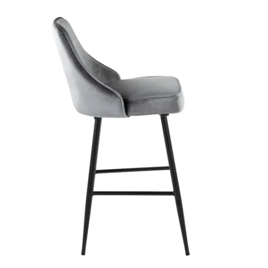 Kirkland's Home Velvet Upholstered Counter Stools, Set Of 2- Bar Stools & Counter Height Stools