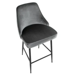 Kirkland's Home Velvet Upholstered Counter Stools, Set Of 2- Bar Stools & Counter Height Stools