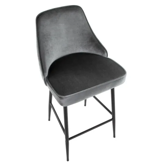Kirkland's Home Velvet Upholstered Counter Stools, Set Of 2- Bar Stools & Counter Height Stools