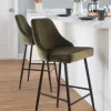 Kirkland's Home Velvet Upholstered Counter Stools, Set Of 2- Bar Stools & Counter Height Stools