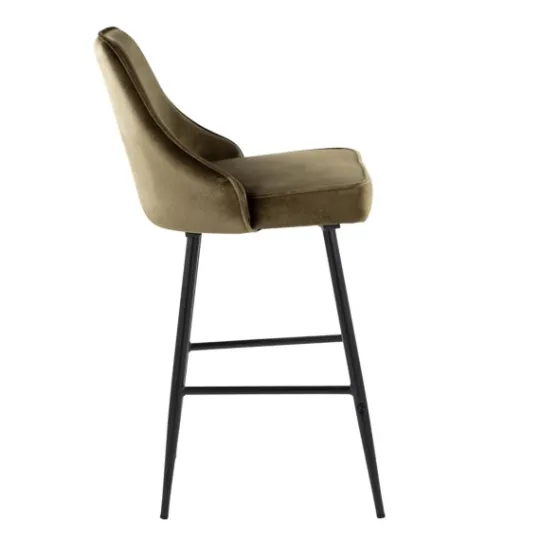 Kirkland's Home Velvet Upholstered Counter Stools, Set Of 2- Bar Stools & Counter Height Stools