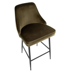 Kirkland's Home Velvet Upholstered Counter Stools, Set Of 2- Bar Stools & Counter Height Stools