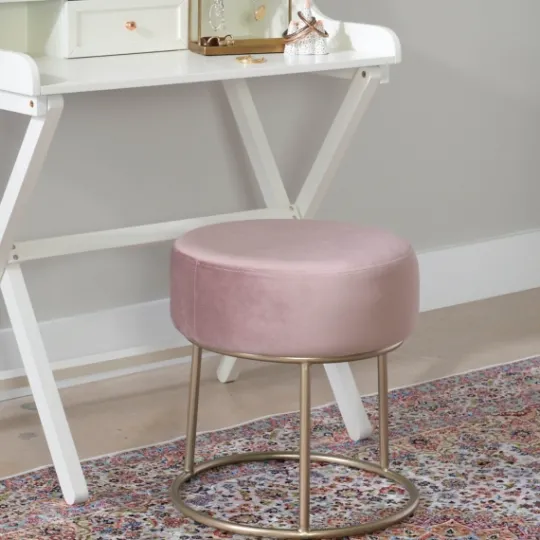 Kirkland's Home Velvet Upholstered Vanity Stool- Benches & Ottomans