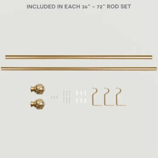 Kirkland's Home Vine Motif Gold Curtain Rod & Finial Set, 72 In.- Curtain Rods & Hardware