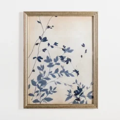 Kirkland's Home Vintage Blue Leaf Ii Framed Art Print- Framed Art