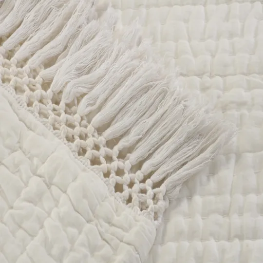 Kirkland's Home Vintage Cotton Fringe Throw- Blankets & Throws