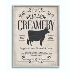 Kirkland's Home Vintage Creamery Cow Framed Wall Plaque- Wall Quotes & Signs