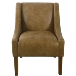 Kirkland's Home Vintage Faux Leather Swoop Accent Chair- Accent Chairs