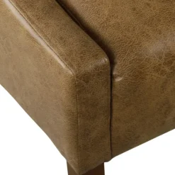 Kirkland's Home Vintage Faux Leather Swoop Accent Chair- Accent Chairs