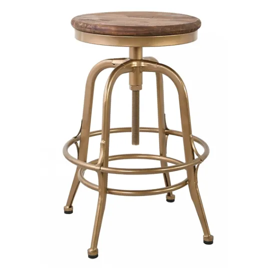 Kirkland's Home Vintage Gold Circled Arch Base Counter Stool- Bar Stools & Counter Height Stools