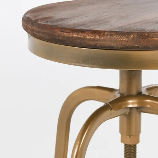 Kirkland's Home Vintage Gold Circled Arch Base Counter Stool- Bar Stools & Counter Height Stools