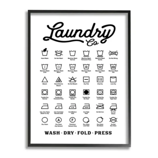 Kirkland's Home Vintage Laundry Chart Framed Wall Plaque- Wall Quotes & Signs