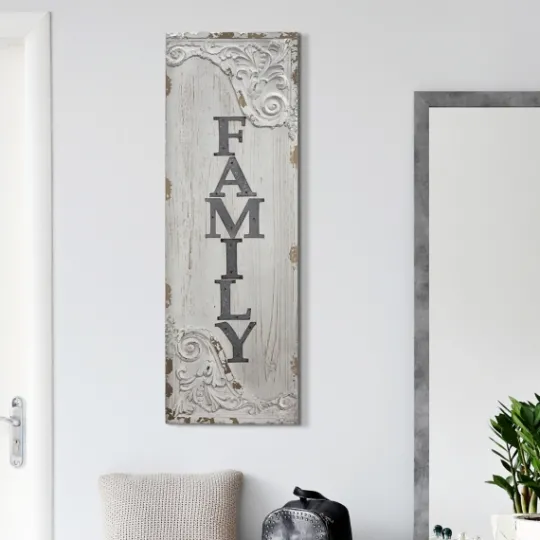 Kirkland's Home Vintage Painted Wood Family Sign- Wall Quotes & Signs