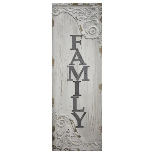 Kirkland's Home Vintage Painted Wood Family Sign- Wall Quotes & Signs