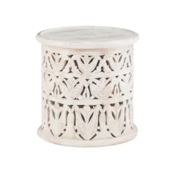 Kirkland's Home Vintage Wood Carved Birds Accent Table- Accent & End Tables