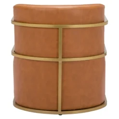 Kirkland's Home Vinyl And Gold Frame Accent Chair- Accent Chairs
