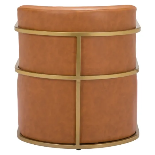 Kirkland's Home Vinyl And Gold Frame Accent Chair- Accent Chairs
