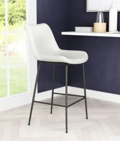 Kirkland's Home Vinyl And Steel Counter Stool- Bar Stools & Counter Height Stools